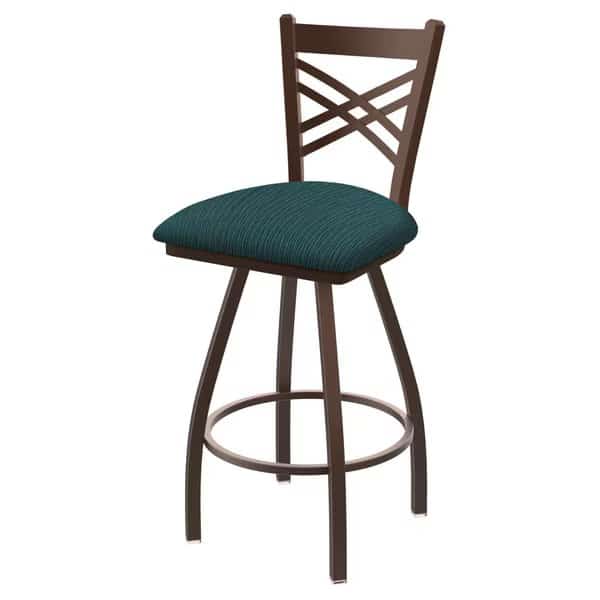 25" Swivel Counter Stool, Brnz Finish, Graph Tidal Seat