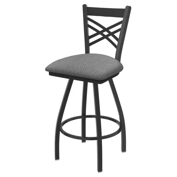 36" Swivel Bar Stool, Pewter Finish, Graph Seat