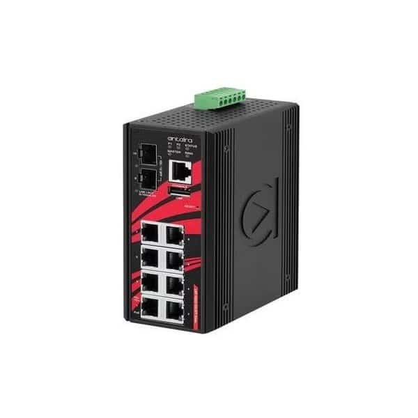 10-Port Industrial PoE+ Light Layer 3 Gigabit Managed Ethernet Switch