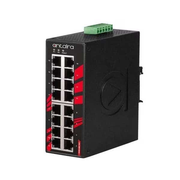 16-Port Industrial Unmanaged Ethernet Switch, w/16-10/100Tx, EOT: -40 degree C  75 degree C