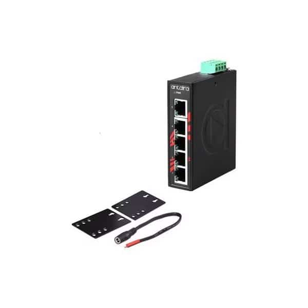 Compact 5-Port Industrial Unmangaed Ethernet Switch, w/5-10/100TX