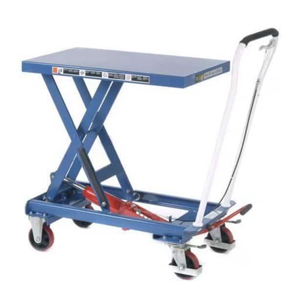 Mobile Scissor Lift Table, 39 x 20 Platform, 1100 Lb. Capacity, Single Scissor
