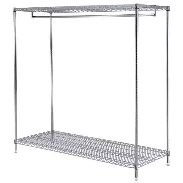 2-Shelf Garment Floor Coat Rack, 24D x 60W x 63H