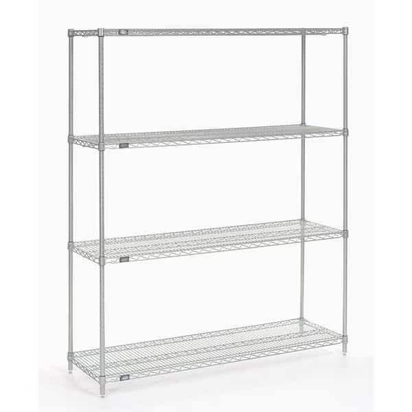 Wire Shelving, Poly-Z-Brite, 60W x 21D x 74H