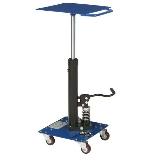 Work Positioning Post Lift Table Foot Control, 16x16 Platform, 200 Lb. Capacity