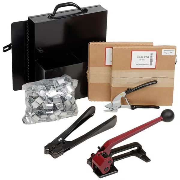 Steel Strapping Kit With Two 1/2 x 200' Coils, Tensioner, Sealer, Cutter & Case
