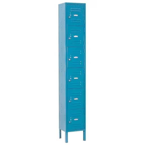 Six Tier Locker, 12x15x12, 6 Door, Unassembled, Blue, Global Industrial, Mfr#: 652056BL