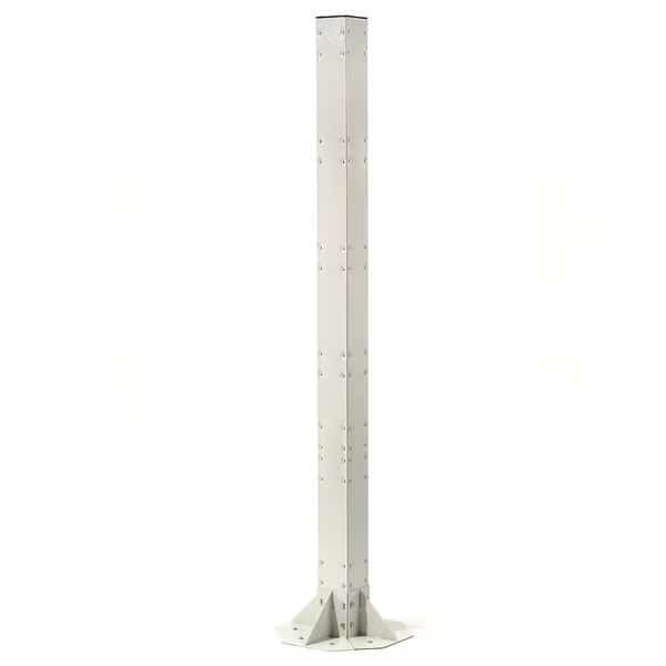 Steel Post with Fixed Base, Beige, 81H