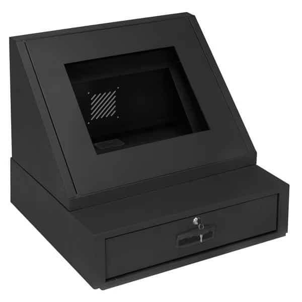 LCD Console Counter Top Security Computer Cabinet, Black, 24-1/2W x 22-1/2D x 22-1/8H