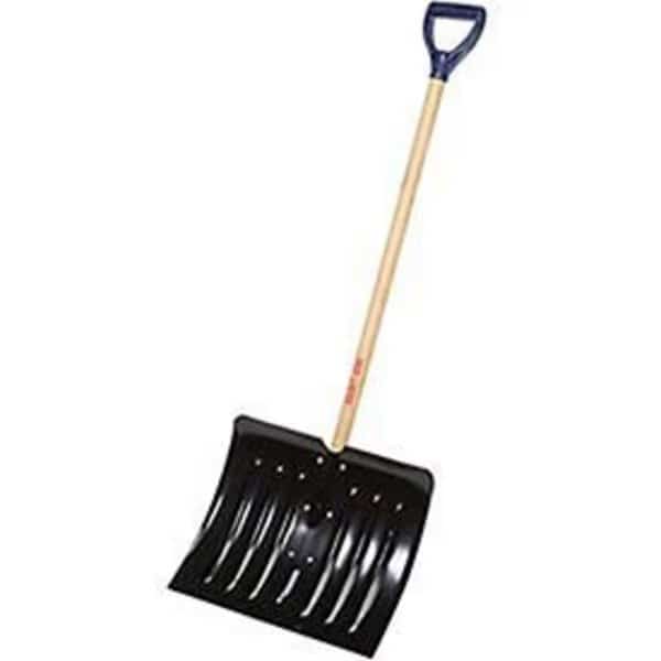 18 Steel Blade Combo Snow Shovel W/ Wood D-Grip Handle