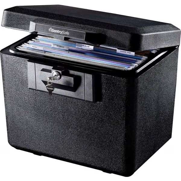 Fire-Safe Security File with Key Lock, 0.6 Cu. Ft. Capacity, Black
