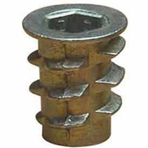 Hex Drive Threaded Insert, 1/4"-20 Int Thrd Sz, 0.984 in L, Zinc Alloy