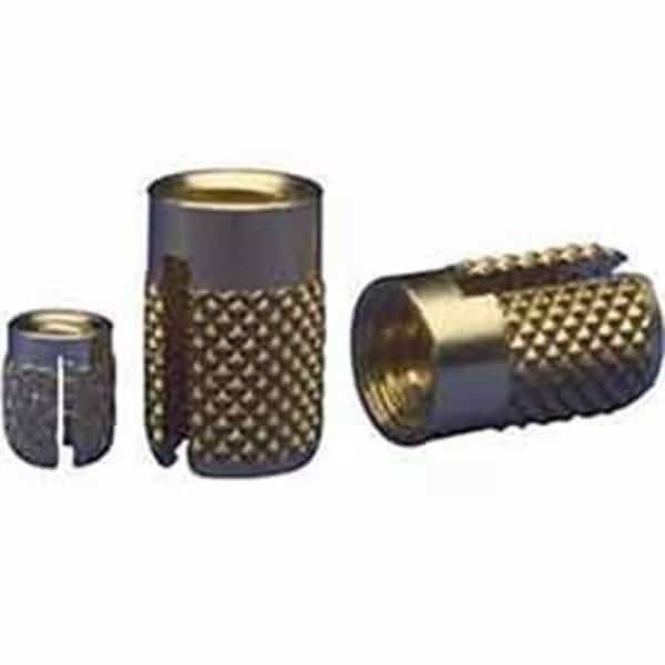 Press Insert, #0-80 Int Thrd Sz, 0.125 in L, Brass