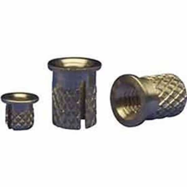 Press Insert, 1/4"-20 Int Thrd Sz, 1/2 in L, Brass, E-Z Lok, Mfr#: 260-4-BR