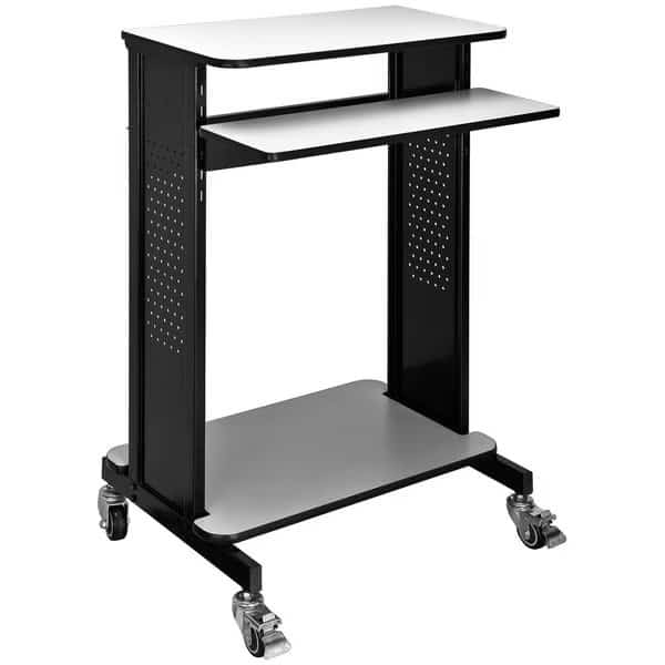 Mobile Computer Workstation with Keyboard & Mouse Tray, 46H
