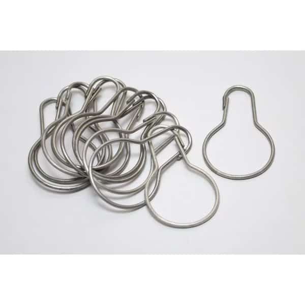 Stainless Steel Shower Curtain Hooks, 12PK
