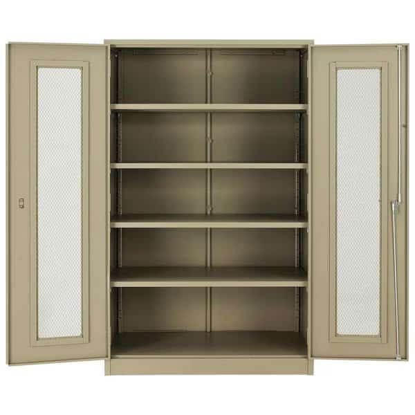 Storage Cabinet, 78 in H, 48 in W, Tan