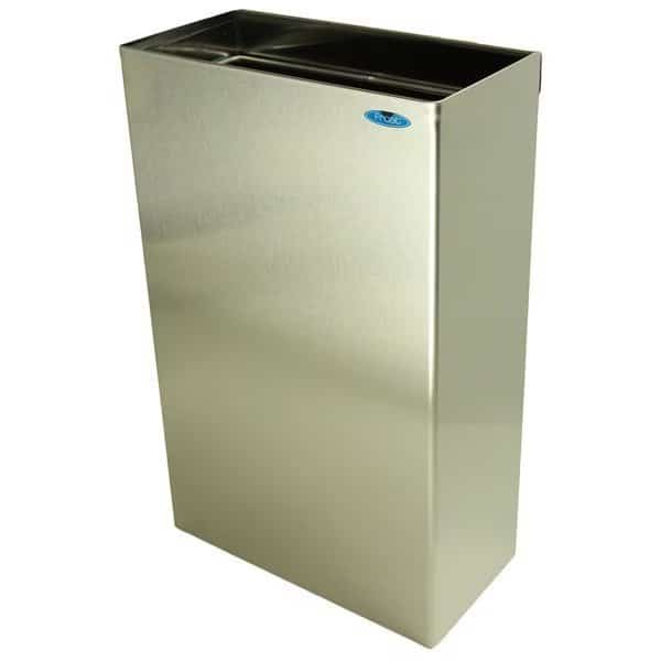 Rectangle Wall Mount Trash Can, Silver, Stainless Steel