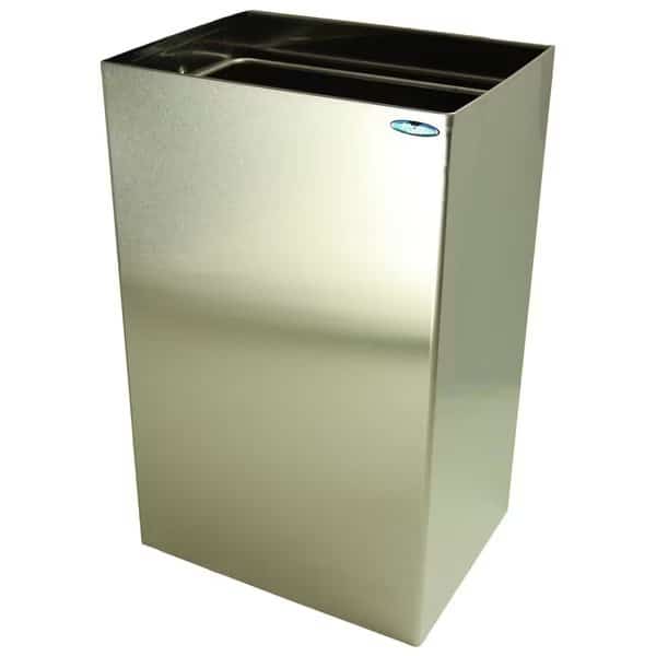 Rectangle Wall Mount Trash Can, Silver, Stainless Steel