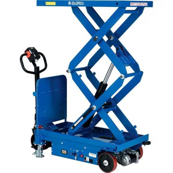 Self Propelled Mobile Scissor Lift Table, 40L x 20-1/2W, 2000 Lb. Cap.