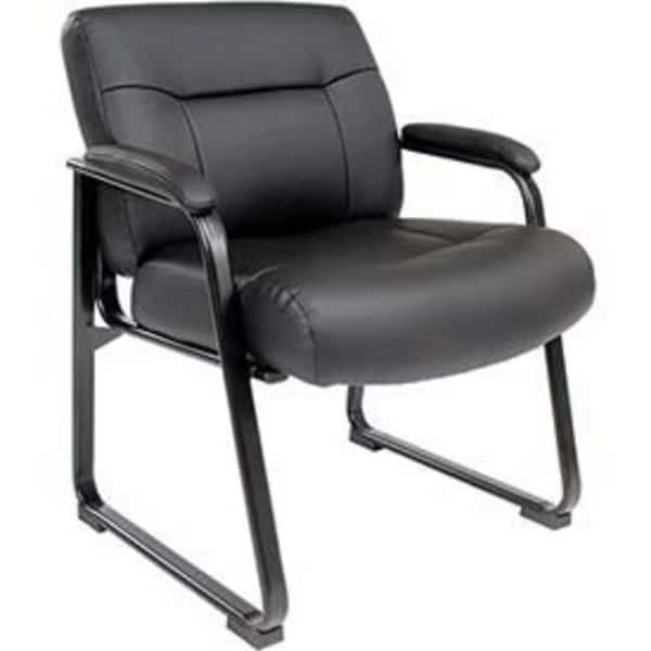Big & Tall Guest Chair, Black Bonded Leather