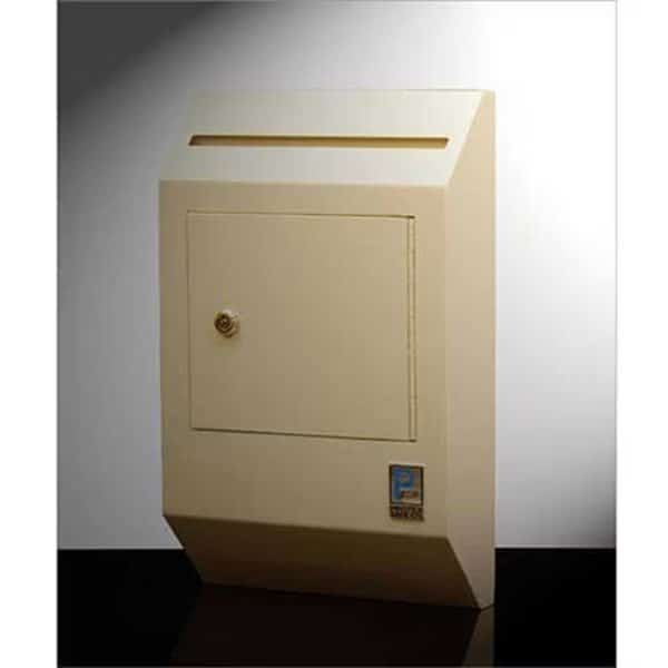 Protex Letter Size Wall Depository Drop Box, 4W x 10D x 16-3/8H, Beige