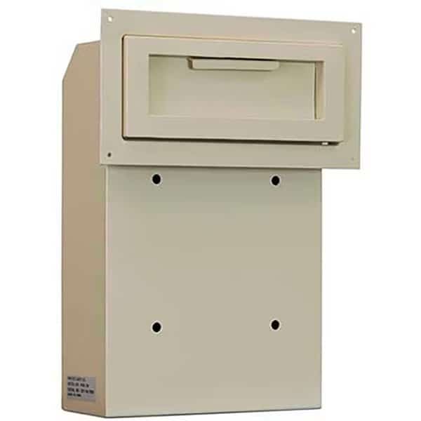 Protex Through-The-Door Depository Drop Box, 4-1/4W x 10D x 15H, Beige