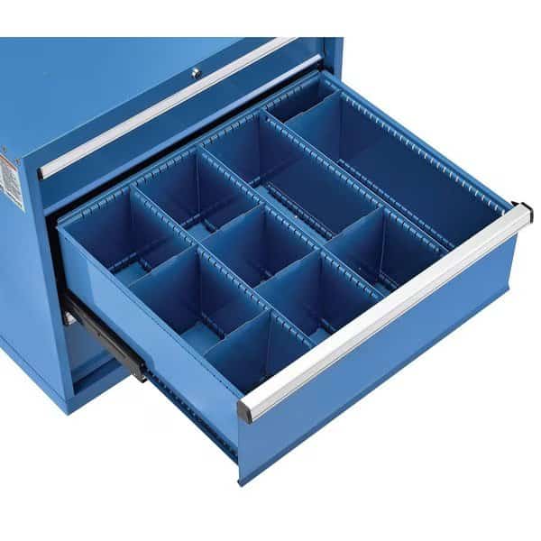 Divider Kit for 10H Drawer of Modular Drawer Cabinet, 3 Long & 6 Short , Blue