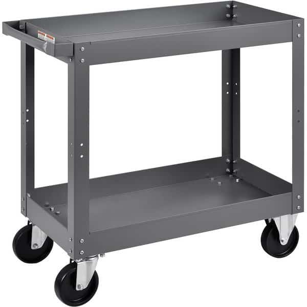 2 Shelf Deep Tray Steel Stock Cart, 800 Lb. Capacity, 30L x 16W x 32H
