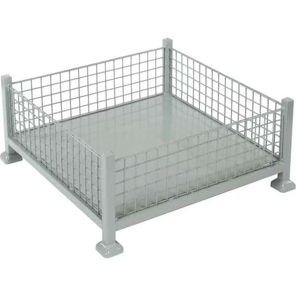 Mini-Bulk Containers 10 Cu. Ft., Wire Mesh Sides, Gray