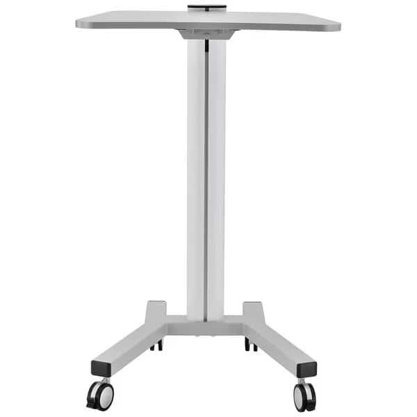 Mobile Height Adjustable Laptop Workstation, Aluminum/Steel, Silver
