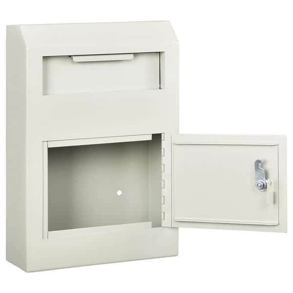 Drop Box Safe, Wall Mount, 10W x 4-1/4D x 15H, Beige