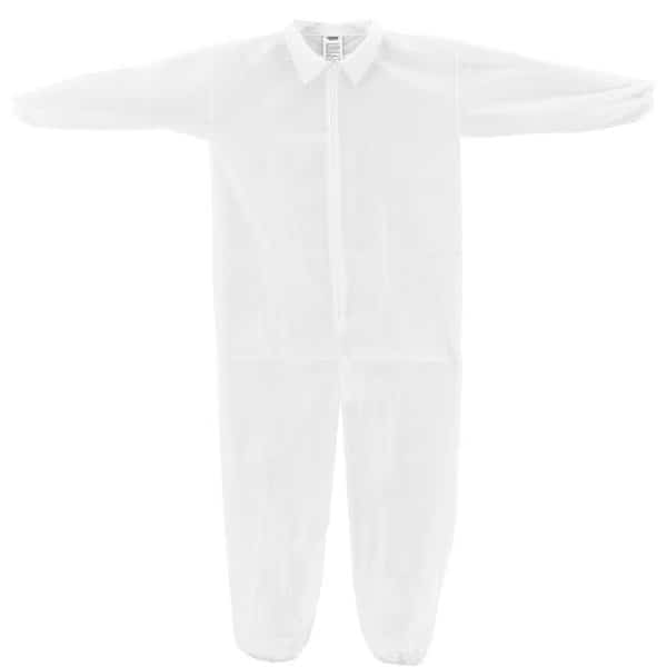 Disposable Coverall, S, 25 PK, White, Polypropylene