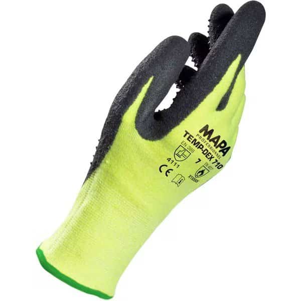 Temp-Dex®, Knit Fabric, Neoprene Coating, Yellow, 1 PR