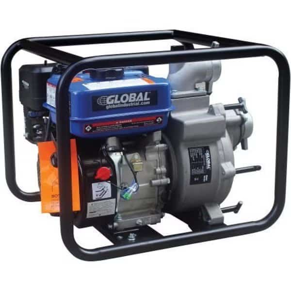 7HP Portable Gasoline Trash Pump, 2 Intake/Outlet
