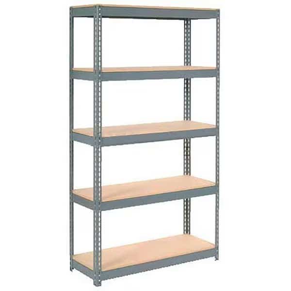 Extra Heavy Duty Shelving 48W x 18D x 72H With 5 Shelves, Wood Deck, Gry
