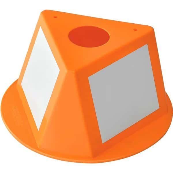 Inventory Control Cone W/ Dry Erase Decals, 10L x 10W x 5H, Orange