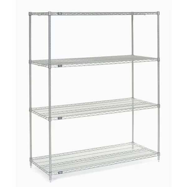 Poly-Z-Brite 5 Tier Wire Shelving Starter Unit, 54W x 18D x 74H