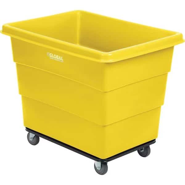 12 Bushel Plastic Bulk Box Truck, Steel Chassis Base, Yellow, 38-2/5L x 28-9/10W x 33H