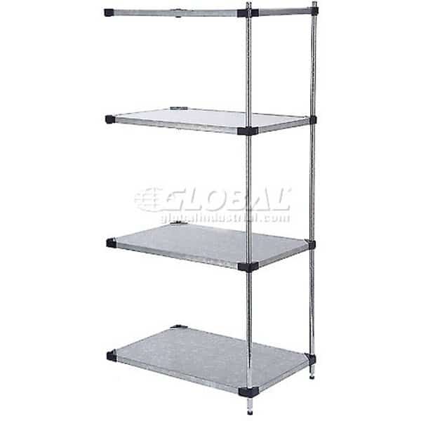 5 Tier Solid Galvanized Steel Shelving Add-On Unit, 60W x 24D x 86H
