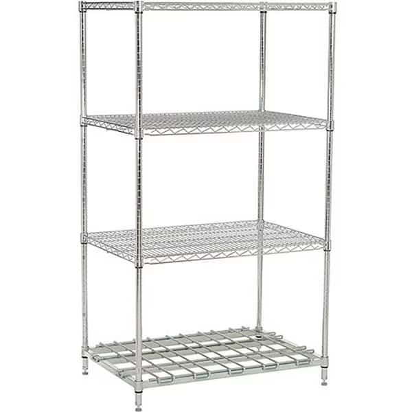 Nexelon, 4 Tier, Wire Shelving Unit, 1 Heavy Duty Shelf, 24W x 24D x 63H