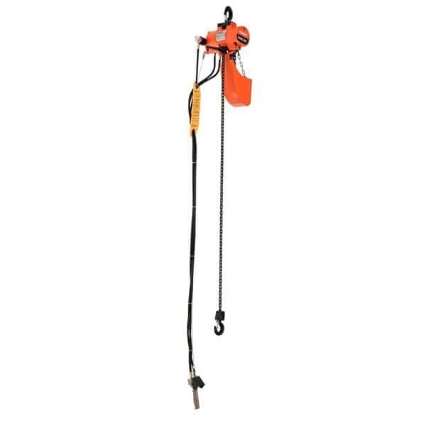 Air Chain Hoist, 500 lb Capacity, 10' Lift, Single Reeved, 65 FPM Lift Speed, Global Industrial, Mfr#: 298626