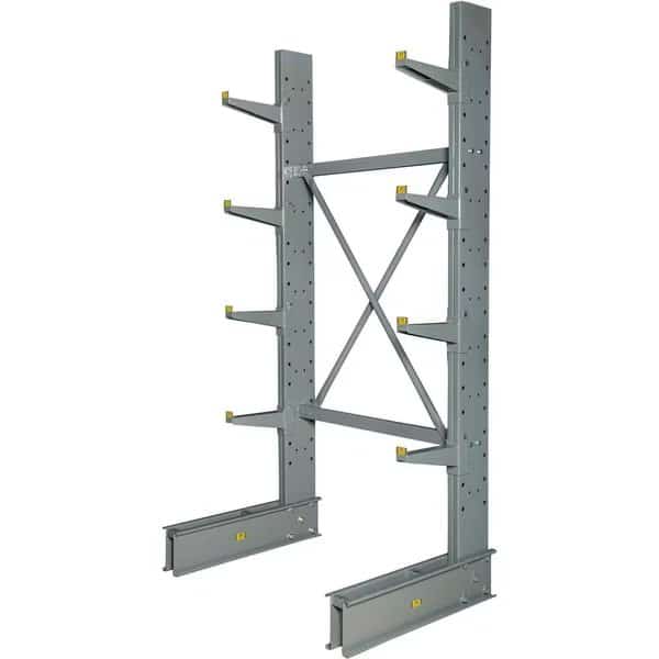 Single Sided Medium Duty Cantilever Rack Starter, 2in Lip, 48inWx33inDx96inH
