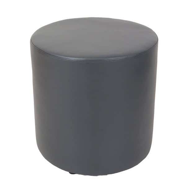 Interion Antimicrobial Round Reception Ottoman, Gray