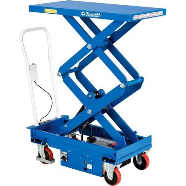 Battery Powered Mobile Scissor Lift Table, 40L x 20-1/2W, 660 Lb. Cap.