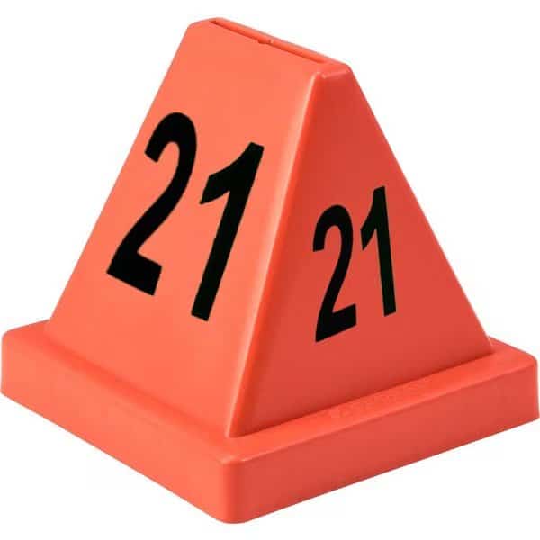 Numbered Cones, 21-40, 4-1/2L x 4-1/2W x 4-3/8H, Red