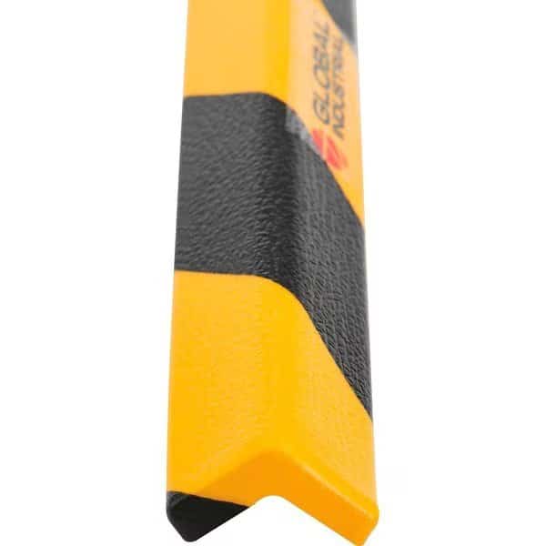 90-Degree Flat Shelf Bumper Guard, Type E, Black/Yellow, 39-3/8L