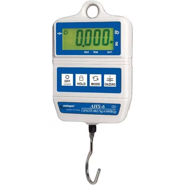 60 lb, .05 lb, Legal for Trade, Hanging Scale, Battery Operated, HOLD function, NTEP