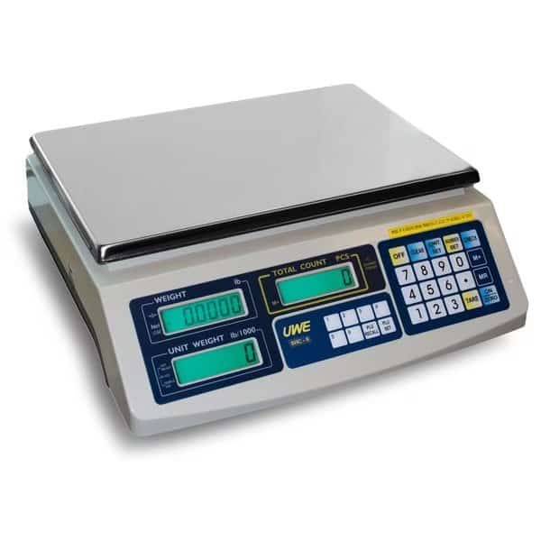 150 lb, .01 lb, Triple Range Counting Scale, 99 PLU, Full Numeric Keypad, 13x9" Platter