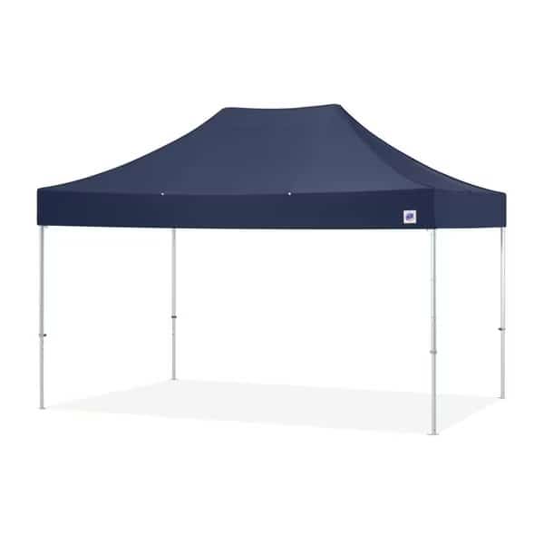 TAA Compliant Endeavor Shelter, 10' W x 15' L, Gray Aluminum Frame, Navy Blue Vented Top